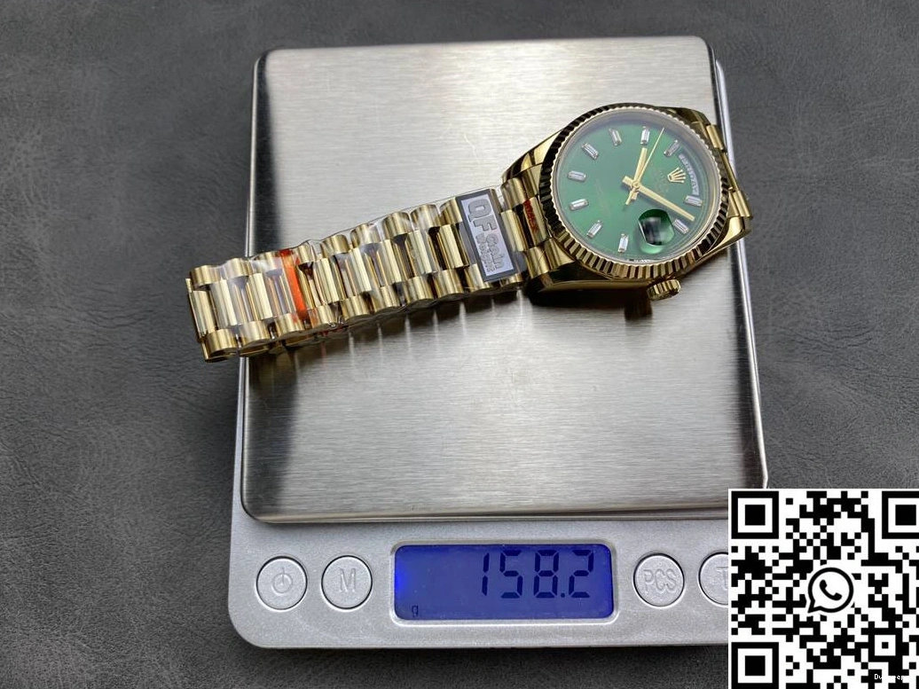 36mm v5 Yellow QF Date M128238-0130 Tungsten Gold Steel Dial Rolex Green Factory Day 0414